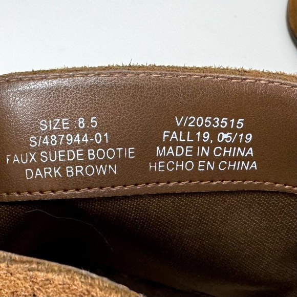 Banana Republic Ankle Boots Brown Faux Suede Size 8.5 - Picture 7 of 9